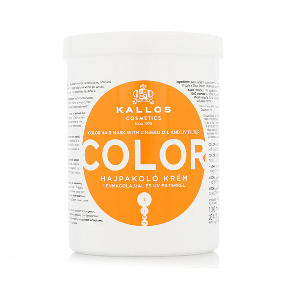 Kallos Color Hair Mask With Linseed Oil And UV Filtr 1000 ml